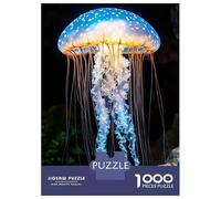 Puzzles De 1000 Pièces Pour Adultes Bioluminescent Jellyfish in Dark Water Les Puzzles Pour Adultes Améliorent La Mémoire Et Stimulent Le Cerveau. Idées Cadeaux Pour Les Amis Et La Famille 38x26cm/100