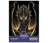 Puzzles De 1000 Pièces pour Adultes Black and Gold Dragon Portrait Puzzles pour Adultes Jeu De Réflexion Améliorez Votre Mémoire Activités Amusantes À La Maison 70x50cm/1000pcs