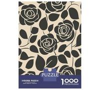 Puzzles De 1000 Pièces pour Adultes Black and White Rose Mid Century Puzzles pour Adolescents Jeux Relaxants Course De Vitesse Manuelle Cadeaux De Noël Et d'anniversaire 70x50cm/1000pcs