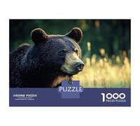Puzzles De 1000 Pièces pour Adultes Black Bear Portrait in Golden Light Puzzles pour Adolescents Activités Familiales Défi Éducatif Jeu Éducatif Jouet De Défi 38x26cm/1000pcs