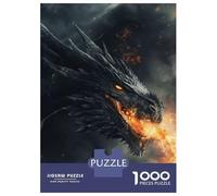 Puzzles De 1000 Pièces pour Adultes Black Fire Dragon Puzzles pour Adolescents Jeu Familial Améliore La Mémoire Difficile Et Stimulant 52x38cm/1000pcs