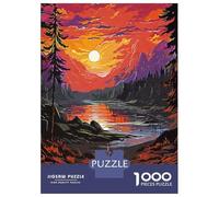 Puzzles De 1000 Pièces pour Adultes Bonfire by The Lake Puzzle pour Adultes Jeu Pratique, Analyse Et Logique Jeu Stimulant Cadeaux 38x26cm/1000pcs