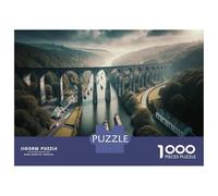 Puzzles De 1000 Pièces pour Adultes Bridge Over River with Boats Puzzles pour Adultes - Anti-Stress - Difficile Et Stimulant - Amusant en Famille Et Soirée Jeux 52x38cm/1000pcs