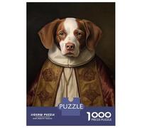 Puzzles De 1000 Pièces pour Adultes Brittany Spaniel The Pope Puzzles pour Adultes, Jeu Familial, Cadeaux pour Femmes, Cadeaux Uniques pour Anniversaire Et Noël 52x38cm/1000pcs