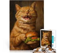 Puzzles de 1000 pièces pour Adultes Burger de Chat maléfique et Heureux Jeux éducatifs Renforcer l'amour Entre Les Couples 75x50cm