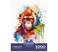 Puzzles De 1000 Pièces pour Adultes - Cadeaux Abstract Monkey Painting Puzzle - Jeux Amusants pour Toute La Famille - Cadeaux pour Les Amis Et La Famille 38x26cm/1000pcs