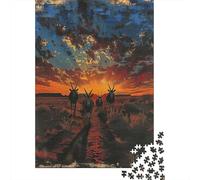 Puzzles De 1000 Pièces pour Adultes - Cadeaux African Sunset Antelope Puzzle - Jeux Amusants - Découpe De Précision - Cadeaux pour Les Amis Et La Famille 70x50cm/1000pcs