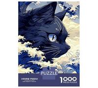 Puzzles De 1000 Pièces pour Adultes - Cadeaux Cat in Wave Puzzle - Jeux Amusants - Découpe De Précision - Cadeaux pour Les Amis Et La Famille 70x50cm/1000pcs