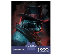 Puzzles De 1000 Pièces pour Adultes, Cadeaux Cat Noir Detective Casse-têtes pour Adultes, Jeu De Réflexion, Analyse Et Logique, Cadeau d'anniversaire, Cadeaux, 70x50cm/1000pcs