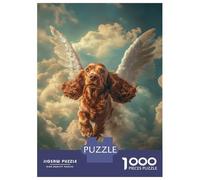 Puzzles De 1000 Pièces pour Adultes - Cadeaux Cocker Spaniel with Angel Wings Heavenly Dog Tribute Puzzle - Jeux Amusants - Découpe De Précision - Cadeaux pour Les Amis Et La Famille 70x50cm/1000pcs