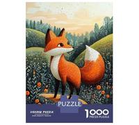 Puzzles De 1000 Pièces pour Adultes - Cadeaux Curious Fox in The Meadow - Naïf Whimsical Wildlife Art Puzzles pour Adultes - Jeux Familiaux - Assemblage De Motifs - Défi Éducatif 52x38cm/1000pcs