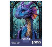 Puzzles De 1000 Pièces pour Adultes - Cadeaux Cute Purple Chibi Dragon Puzzles pour Adultes - Jouets À Monter Soi-même - Décoration Intérieure - Cadeaux pour Amis Et Famille 52x38cm/1000pcs