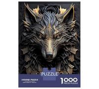 Puzzles De 1000 Pièces pour Adultes - Cadeaux Elegant Golden Wolf Art Puzzle - Jeux Amusants pour Toute La Famille - Cadeaux pour Les Amis Et La Famille 52x38cm/1000pcs