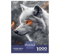Puzzles De 1000 Pièces pour Adultes - Cadeaux Flame-Eyed Wolf Puzzle - Jeux Amusants - Découpe De Précision - Cadeaux pour Les Amis Et La Famille 70x50cm/1000pcs