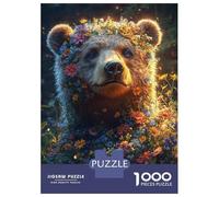 Puzzles De 1000 Pièces pour Adultes - Cadeaux Floral Bear Portrait Puzzle - Jeux Amusants - Découpe De Précision - Cadeaux pour Les Amis Et La Famille 52x38cm/1000pcs