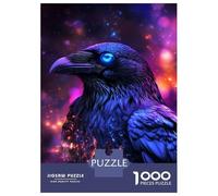 Puzzles De 1000 Pièces pour Adultes - Cadeaux Galactic Raven Glow Puzzle - Jeux Amusants - Découpe De Précision - Cadeaux pour Les Amis Et La Famille 52x38cm/1000pcs