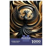 Puzzles De 1000 Pièces pour Adultes - Cadeaux Golden Abstract Phoenix Puzzle - Jeux Amusants pour Toute La Famille - Cadeaux pour Les Amis Et La Famille 52x38cm/1000pcs