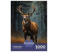 Puzzles De 1000 Pièces pour Adultes - Cadeaux Majestic Deer in Forest Puzzles pour Adultes - Jouets À Monter Soi-même - Décoration Intérieure - Cadeaux pour Amis Et Famille 70x50cm/1000pcs