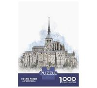 Puzzles De 1000 Pièces pour Adultes, Cadeaux Mont Saint Michel Casse-têtes pour Adultes, Jeu De Réflexion, Analyse Et Logique, Cadeau d'anniversaire, Cadeaux, 70x50cm/1000pcs