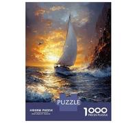 Puzzles De 1000 Pièces pour Adultes - Cadeaux Sailing at Sunset Impressionist-Inspired Artwork Puzzles pour Adultes - Jeux Familiaux - Assemblage De Motifs - Défi Éducatif 38x26cm/1000pcs