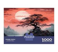 Puzzles De 1000 Pièces pour Adultes - Cadeaux Serene Sunset Landscape with Tree Puzzle - Jeux Amusants - Découpe De Précision - Cadeaux pour Les Amis Et La Famille 70x50cm/1000pcs