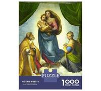 Puzzles De 1000 Pièces pour Adultes - Cadeaux The Sistine Madonna Puzzle - Jeux Amusants - Découpe De Précision - Cadeaux pour Les Amis Et La Famille 70x50cm/1000pcs