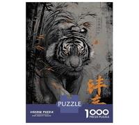 Puzzles De 1000 Pièces pour Adultes - Cadeaux Tiger in Bamboo Forest Puzzles pour Adultes - Jouets À Monter Soi-même - Décoration Intérieure - Cadeaux pour Amis Et Famille 52x38cm/1000pcs