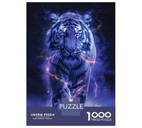 Puzzles De 1000 Pièces pour Adultes, Cadeaux White Tiger Space Animal Casse-têtes pour Adultes, Jeu De Réflexion, Analyse Et Logique, Cadeau d'anniversaire, Cadeaux, 52x38cm/1000pcs