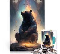 Puzzles de 1000 pièces pour Adultes Cadre de Conte de fées de l'ours défi éducatif avec des pièces de Formes aléatoires entièrement imbriquées 38x26cm