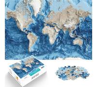 Puzzles de 1000 pièces pour Adultes Carte du Monde en Relief Jouets de Jeu pour Cadeau Familial Idées Cadeaux 38x26cm