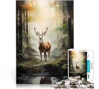 Puzzles de 1000 pièces pour Adultes Cerf Aidez Le Cerveau à exercer des Jouets addictifs pour cultiver la Patience Une œuvre d'art 50x70cm