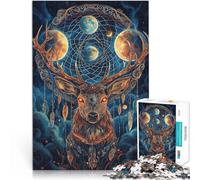 Puzzles de 1000 pièces pour Adultes Cerf Magique Entraînez Votre Cerveau et Vos Mains Renforcer l'amour Entre Les Couples 52x38cm