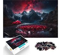 Puzzles de 1000 pièces pour Adultes Chaîne de Montagnes Ruby Fait de Bois，pour Les 14 Ans et Plus pour Une soirée de Jeux et de Divertissement en Famille Cadeaux du Père Noël Secret。