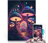 Puzzles de 1000 pièces pour Adultes Champignons psychédéliques Séjour Anti-Stress pour Tuer Le Temps Jeu de défi Unique 75x50cm