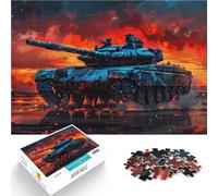 Puzzles de 1000 pièces pour Adultes Char léopard pour Le Jeu éducatif Challenge Toy Décoration Murale, Cadeaux Uniques pour Anniversaire et Noël 75x50cm