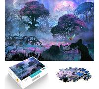 Puzzles de 1000 pièces pour Adultes Chasseur au Clair de Lune Soulagement du Stress Activités Amusantes à la Maison, Cadeaux d'anniversaire, Cadeaux de Voyage, 50x70cm
