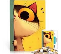 Puzzles de 1000 pièces pour Adultes Chat Curieux Qui Jette Un Coup d'œil Jeu Stimulant Car C'est Un pour Toute la Famille 75x50cm