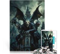 Puzzles de 1000 pièces pour Adultes Château du Dragon pour Le Jeu éducatif Challenge Toy avec Affiche et Feuille de Questions correspondantes 75x50cm