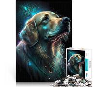 Puzzles de 1000 pièces pour Adultes Cher Chien Golden Retriever Fabriqué en Carton pour Les 14 Ans et Plus Jeu éducatif d'apprentissage Améliorer l'amour Entre Les Couples。Taille：26x38cm
