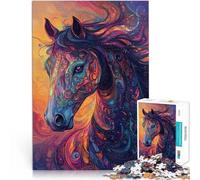 Puzzles de 1000 pièces pour Adultes Cheval Avatar Artistique Jouets de Jeu pour Cadeau Familial Bon Cadeau 75x50cm