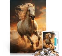 Puzzles de 1000 pièces pour Adultes Cheval Blanc au Galop Jeu Familial Anti-Stress Défi Difficile Super Cadeau 75x50cm