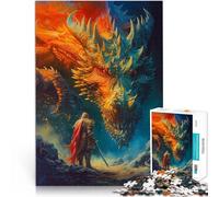 Puzzles de 1000 pièces pour Adultes Chevalier Contre Dragon Jouets éducatifs d'apprentissage Une œuvre d'art 52x38cm