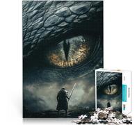 Puzzles de 1000 pièces pour Adultes Chevalier Face à l'œil du Dragon Jouets éducatifs Car C'est Un pour Toute la Famille 52x38cm