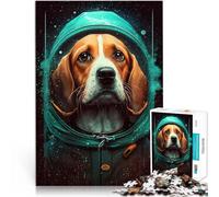Puzzles de 1000 pièces pour Adultes Chien Beagle Jouets de Divertissement Familial avec des pièces de Formes aléatoires entièrement imbriquées 38x52cm