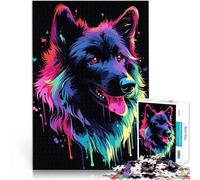 Puzzles de 1000 pièces pour Adultes Chien Néon Animal Ami Animal de Compagnie Jeu Pratique pour la décoration intérieure 38x26cm