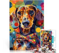 Puzzles de 1000 pièces pour Adultes Chien Teckel coloré Entraînez Votre Cerveau et Vos Mains Super Cadeau 50x70cm