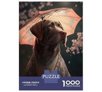 Puzzles De 1000 Pièces pour Adultes Chocolate Labrador Kimono Puzzle pour Adultes Jouets Anti-Stress Cadeaux pour Femmes Interaction Parent-Enfant 52x38cm/1000pcs