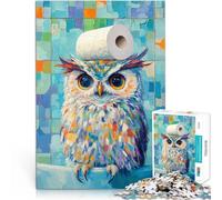 Puzzles de 1000 pièces pour Adultes Chouette avec du Papier Toilette Jeux de détente est idéal comme Cadeau pour Toute la Famille 52x38cm