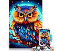 Puzzles de 1000 pièces pour Adultes Chouette colorée Jeux éducatifs Décoration d'intérieur Jouets de décoration pour la Maison 52x38cm