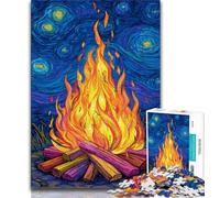 Puzzles de 1000 pièces pour Adultes, Ciel étoilé et feu de Joie, Jeux éducatifs, décoration d'intérieur, à Offrir en Cadeau à Toute la Famille (50x75cm)
